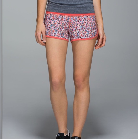Lululemon Run: Speed Short *4-way Stretch Prism Petal Multi / Atomic Red… - Picture 4 of 13